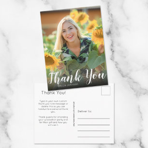Handlettering Foto Afstudeer Bedankt Briefkaart