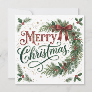 Handlettering Kerst Krans Foto Kaart
