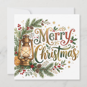 Handlettering Kerst Rode Truck Foto Kaart