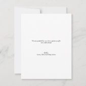 Handlettering Modern Baby shower Custom Photo Bedankkaart (Achterkant)