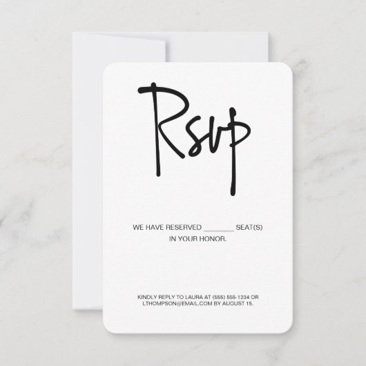 Handlettering RSVP Gereserveerd elektronisch antwo (Voorkant)