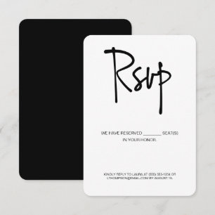 Handlettering RSVP Gereserveerd elektronisch antwo Kaartje