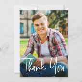 Handlettering Script Afstuderen Foto Afstuderen Bedankkaart (Voorkant)