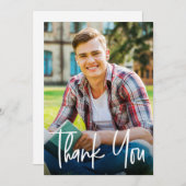 Handlettering Script Afstuderen Foto Afstuderen Bedankkaart (Voorkant / Achterkant)