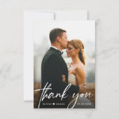 Handlettering script Eenvoudige moderne bruiloft f Bedankkaart (Voorkant)