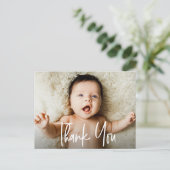 Handlettering Script Horizontal Photo Baby shower Briefkaart (Staand voorkant)