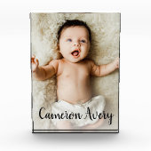 Handlettering Script Naam Baby Verticale foto (Voorkant)