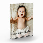 Handlettering Script Naam Baby Verticale foto (Links)