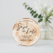 Handlettering Script Rustic Wood Print Wedding Kaart (Staand voorkant)