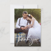 Handlettering Script Wedding Photos Modern Bedankkaart (Voorkant)