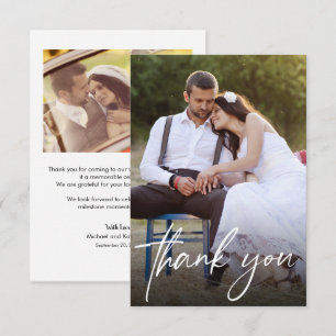 Handlettering Script Wedding Photos Modern Bedankkaart