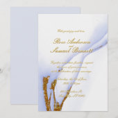 Handmade Alcohol Ink Glitter Wedding Invitation (Devant / Derrière)