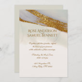 Handmade Alcohol Ink Glitter Wedding Invitation Kaart (Voorkant / Achterkant)