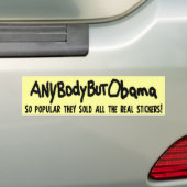 Handmade Anybody but Obama 2012 Bumpersticker (Op auto)
