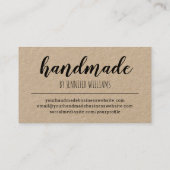 Handmade Artisan Craft Typography Visitekaartje (Achterkant)