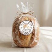 Handmade Bakery Logo with Wheat Spikes Ronde Sticker