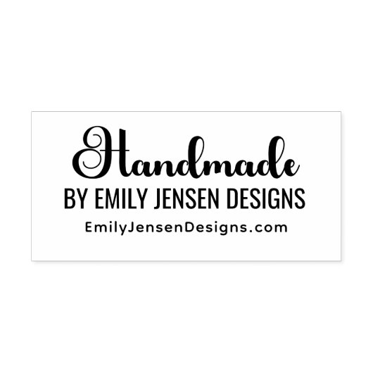 Handmade by Business Name Website URL Zelfinktende Stempel (Design)