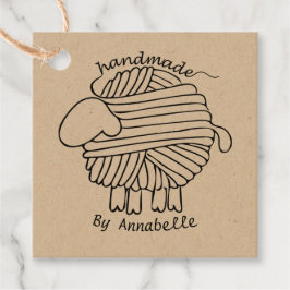 "Handmade by" Yarn Sheep Favor Gift Label