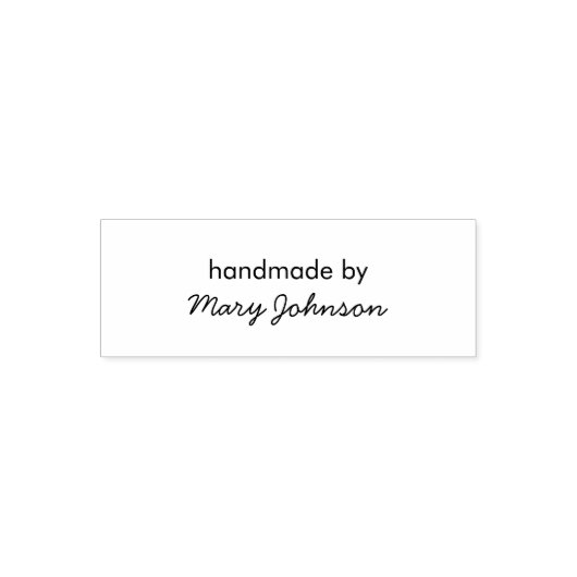 Handmade By Your Name in Cursive Script Zelfinktende Stempel (Design)