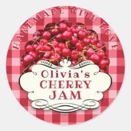Handmade Cherry Jam Ronde Sticker