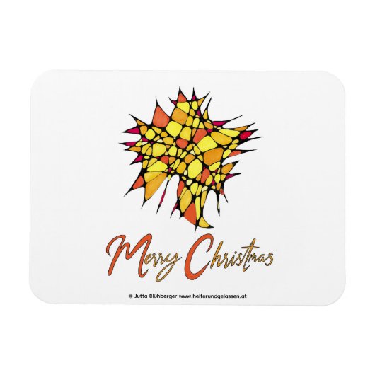 Handmade Christmas Magnet with Star Graphic Magneet (Horizontaal)