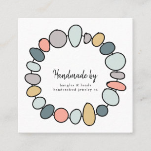 Handmade Crafter Etsy Artisan Rustic Modern Square Vierkante Visitekaartje