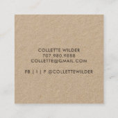 Handmade Flower Logo Kraft Vierkante Visitekaartje (Achterkant)