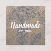 Handmade Gift Floral Rustic Kraft Vierkante Visitekaartje (Voorkant)