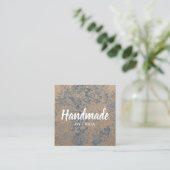 Handmade Gift Floral Rustic Kraft Vierkante Visitekaartje (Staand voorkant)