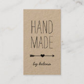 Handmade Heart | Rustic Kraft Vertical Visitekaartje (Voorkant)