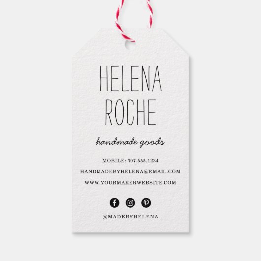 Handmade Heart | Rustisch Cadeaulabel (Achterkant)
