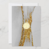 Handmade Ink Glitter Chic Gold Wedding Invitation Kaart (Achterkant)