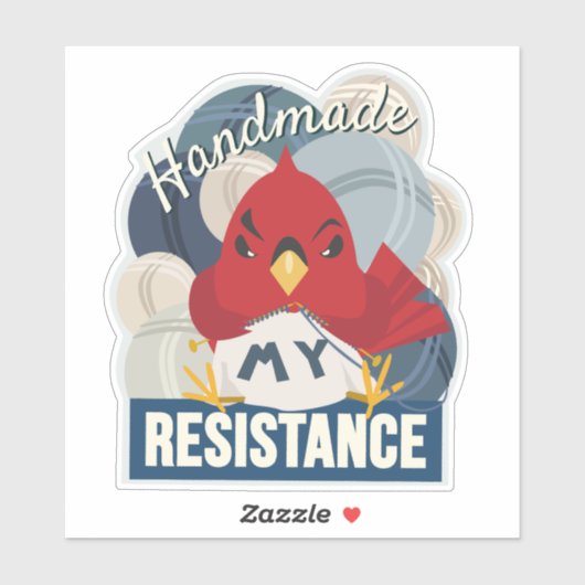 Handmade is My Resistance-Blue Contour sticker (Feuille)