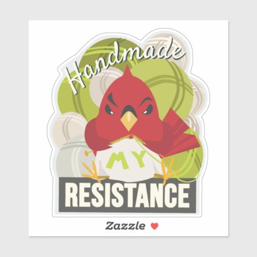 Handmade is My Resistance-Contour shape sticker (Feuille)