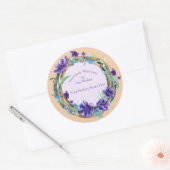 Handmade Item Label Rustic Wreate & Paarse Sticker (Envelop)