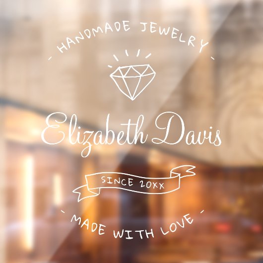  Handmade Jewelry Boho Professional Logo Business Raamsticker (Vel 2)