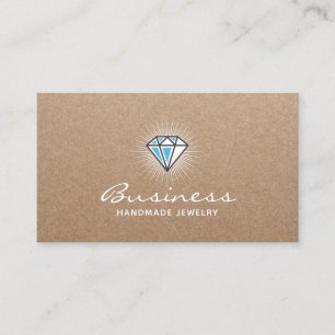 Handmade Jewelry Diamond Logo Elegant Kraft Visitekaartje