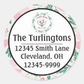 Handmade kerstduif Peace Return-adres Ronde Sticker (Voorkant)