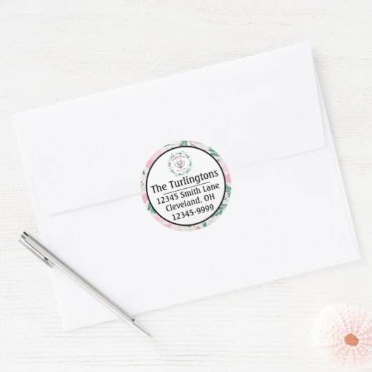 Handmade kerstduif Peace Return-adres Ronde Sticker (Envelop)