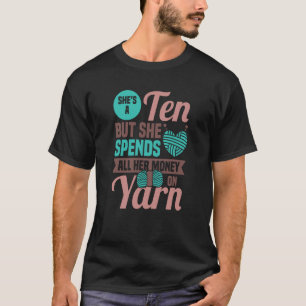 Handmade Knit Knitting Crochet Gezegde T-shirt