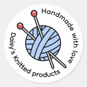 Handmade Knitting Personalized Ronde Sticker