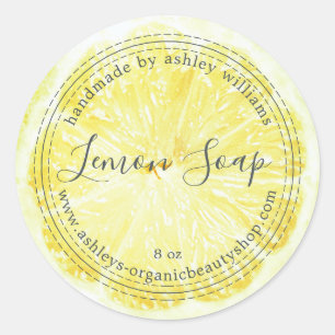 Handmade Lemon Soap Organic Business Ronde Sticker