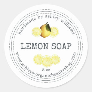 Handmade Lemon Soap Organic Business Ronde Sticker