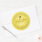 Handmade Lemon Soap Organic Business Ronde Sticker (Envelop)