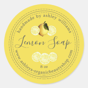 Handmade Lemon Soap Organic Business Ronde Sticker