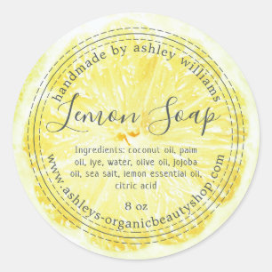 Handmade Lemon Soap Organic Business Ronde Sticker