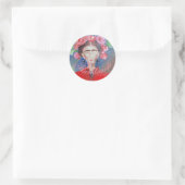 Handmade or Bedankt Frida Kahlo Original Flower Ronde Sticker (Tas)