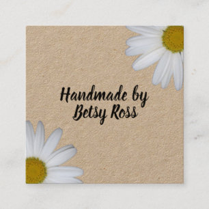 Handmade Rustic Kraft Daisy Flowers Social Media Vierkante Visitekaartje
