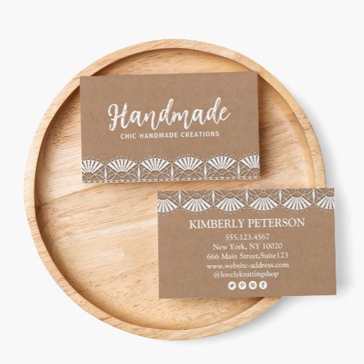 Handmade Rustic Kraft Visitekaartje