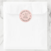 Handmade Soap Bath Bomb | Roze glitter Ronde Sticker (Tas)
